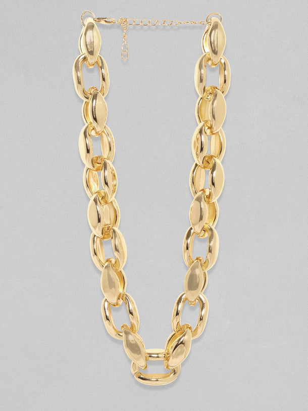 Rubans Voguish 18K Gold Plated Link Chain Choker Necklace Chain & Necklaces
