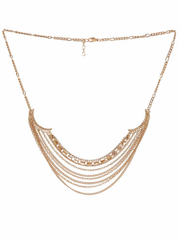 Rubans Voguish 18K Gold plated Multilayered Necklace Necklace