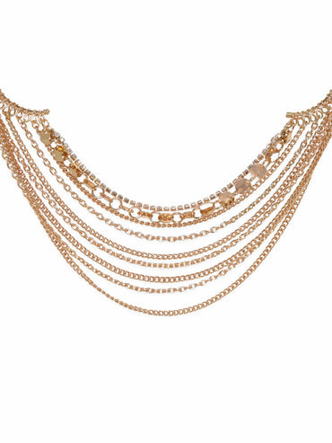 Rubans Voguish 18K Gold plated Multilayered Necklace Necklace