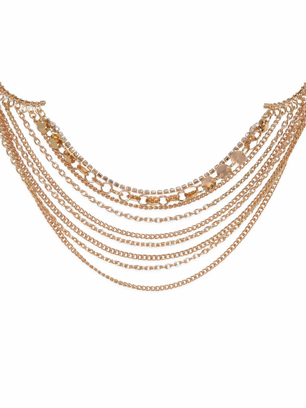 Rubans Voguish 18K Gold plated Multilayered Necklace Necklace