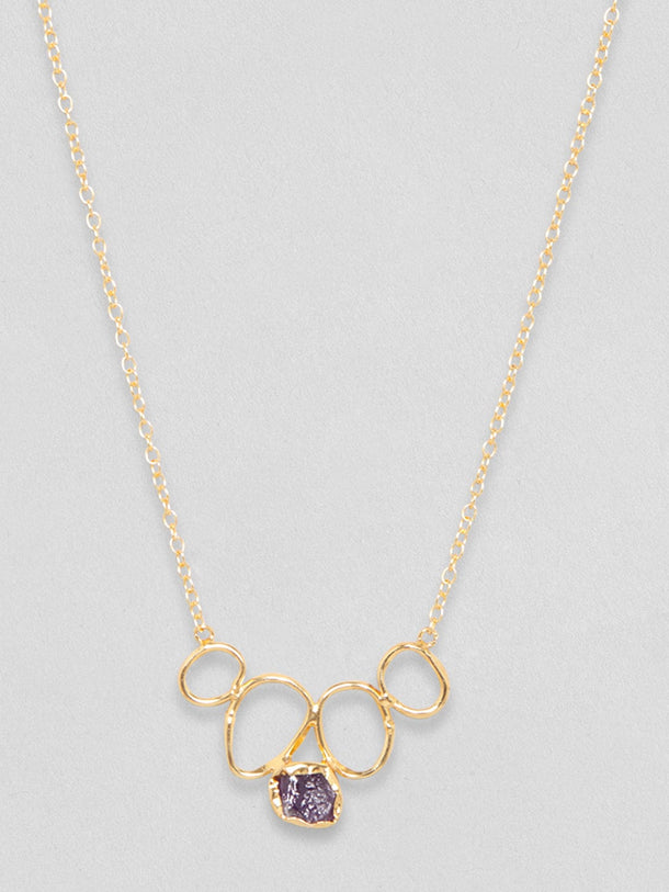 Rubans Voguish 18K Gold Plated On Copper Handcrafted With Raw Stone Setting Minimal Chain Chain & Necklaces