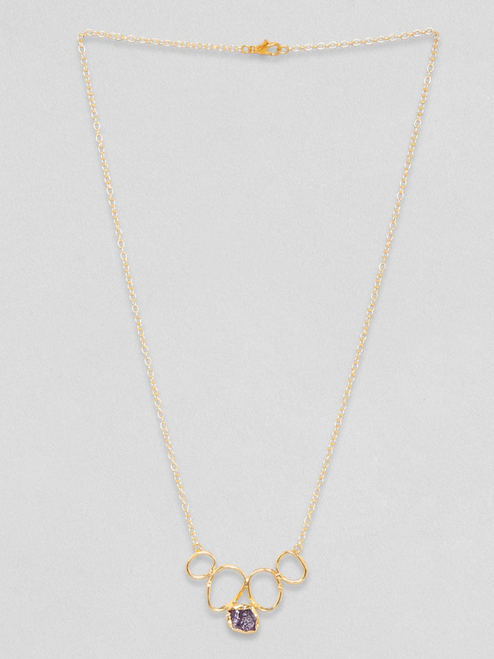 Rubans Voguish 18K Gold Plated On Copper Handcrafted With Raw Stone Setting Minimal Chain Chain & Necklaces