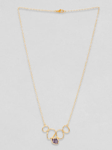 Rubans Voguish 18K Gold Plated On Copper Handcrafted With Raw Stone Setting Minimal Chain Chain & Necklaces