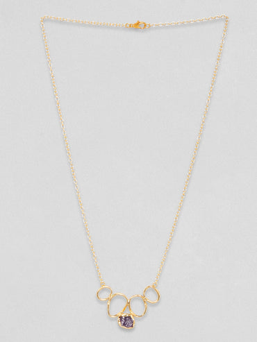 Rubans Voguish 18K Gold Plated On Copper Handcrafted With Raw Stone Setting Minimal Chain Chain & Necklaces