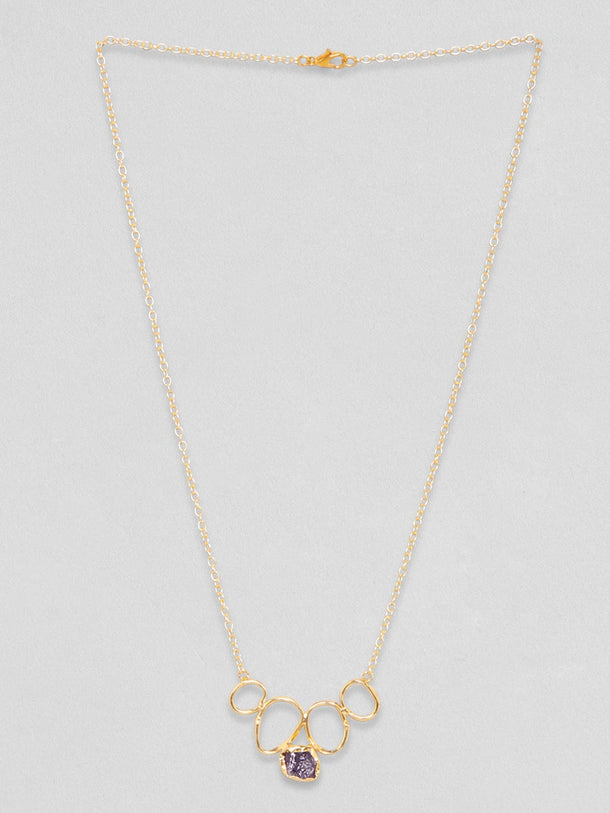 Rubans Voguish 18K Gold Plated On Copper Handcrafted With Raw Stone Setting Minimal Chain Chain & Necklaces