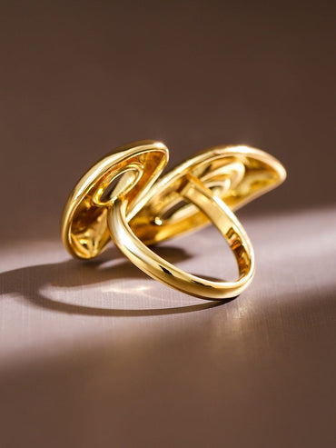 Rubans Voguish 18K Gold-Plated Sculptural Statement Openable Ring Rings