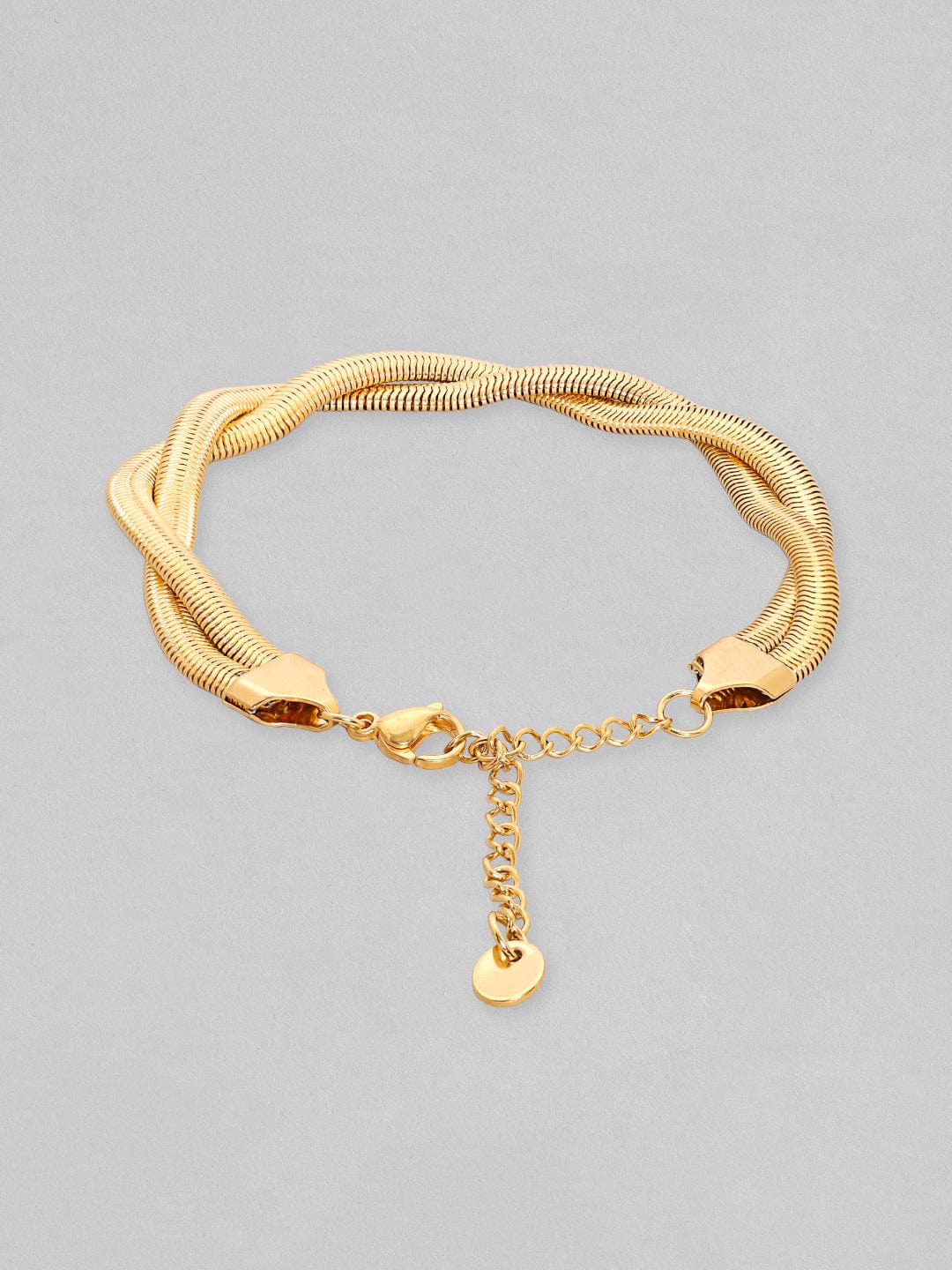 Gold Stainless Steel Rope Chain Bracelet Mens Twist Chian 18K Gold Plated   Social Ketchup