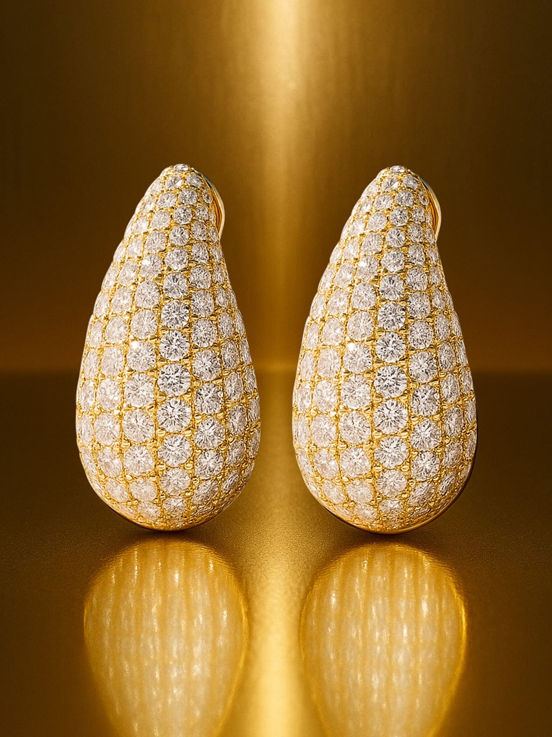 Rubans Voguish 18K Gold Plated Sparkling AD & Cubic Zirconia Studded Teardrop Earrings Stud