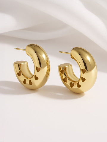 Rubans Voguish 18k Gold plated Stainless Steel Tarnish-Free Demi-Fine Hoop Earrings Earrings