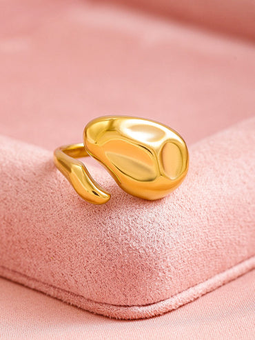 Rubans Voguish 18K Gold Plated Stainless Steel Tarnish-Free Waterproof Abstract Motif Ring Rings