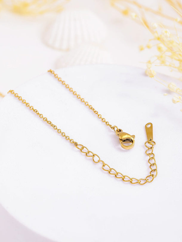 Rubans Voguish 18K Gold Plated Stainless Steel Tarnish-Free Waterproof Bow Pendant Necklace Necklace & Chains