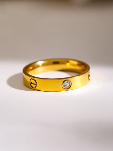 Rubans Voguish 18K Gold-Plated Stainless Steel Tarnish-Free Waterproof Demi-Fine Ring Rings