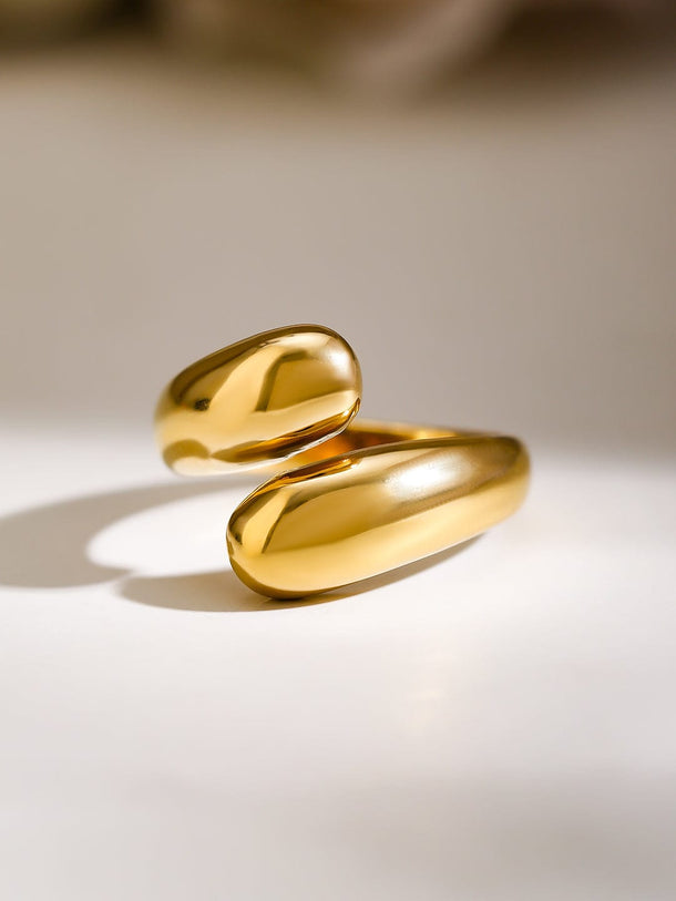 Rubans Voguish 18K Gold-Plated Stainless Steel Tarnish-Free Waterproof Demi-Fine Ring Rings