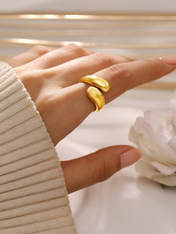 Rubans Voguish 18K Gold-Plated Stainless Steel Tarnish-Free Waterproof Demi-Fine Ring Rings