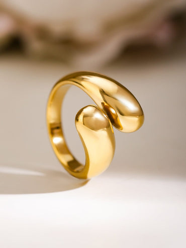 Rubans Voguish 18K Gold-Plated Stainless Steel Tarnish-Free Waterproof Demi-Fine Ring Rings