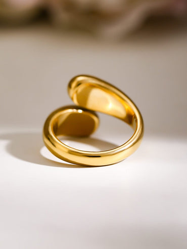 Rubans Voguish 18K Gold-Plated Stainless Steel Tarnish-Free Waterproof Demi-Fine Ring Rings