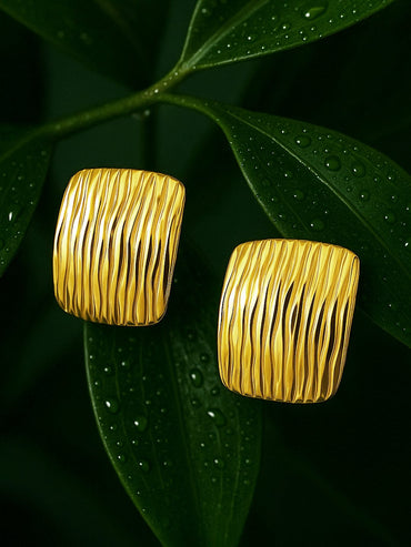 Rubans Voguish 18K Gold Plated Stainless Steel Tarnish-Free Waterproof Oversized Stud Earrings Earrings