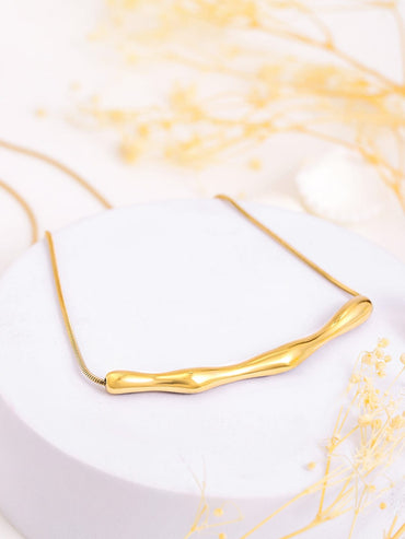 Rubans Voguish 18K Gold Plated Stainless Steel Tarnish-Free Waterproof Sculptural Pendant Necklace Necklace & Chains