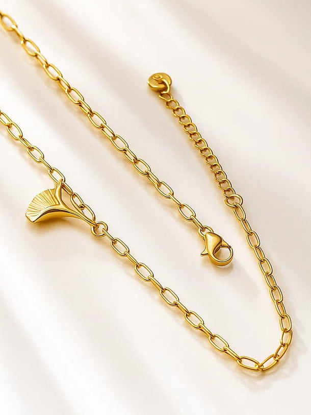 Rubans Voguish 18K Gold-Plated Stainless Steel Tarnish-Free Waterproof Shell Charm Necklace Chain Necklace & Chains