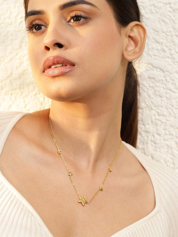 Rubans Voguish 18K Gold Plated Stainless Steel Tarnish-Free Waterproof Star Pendant Necklace Necklaces, Chains & necklace