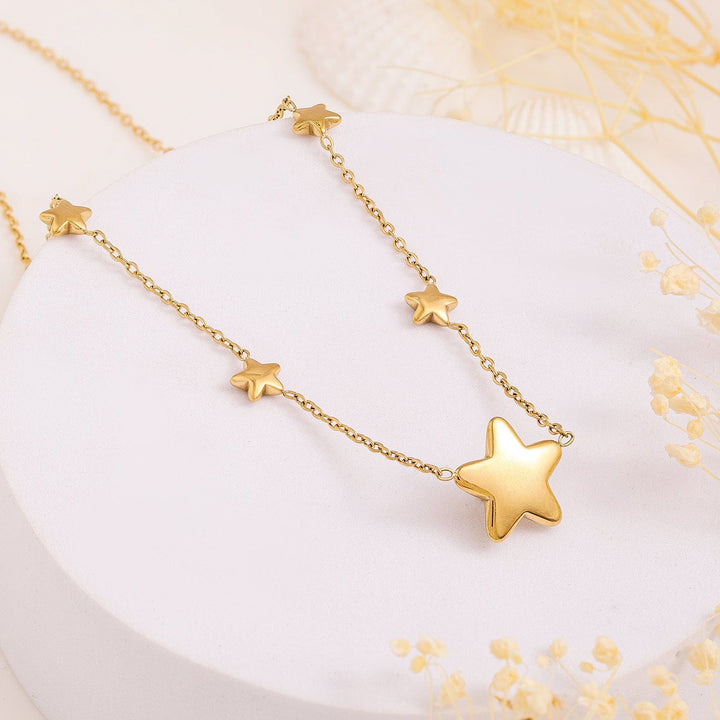 Rubans Voguish 18K Gold Plated Stainless Steel Tarnish-Free Waterproof Star Pendant Necklace Necklaces, Chains & necklace