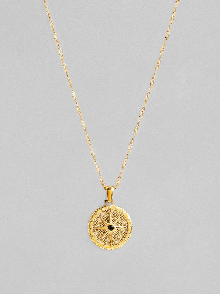 Rubans Voguish 18K Gold Plated Stainless Steel Waterproof Chain With Coin Pendant. Chain & Necklaces