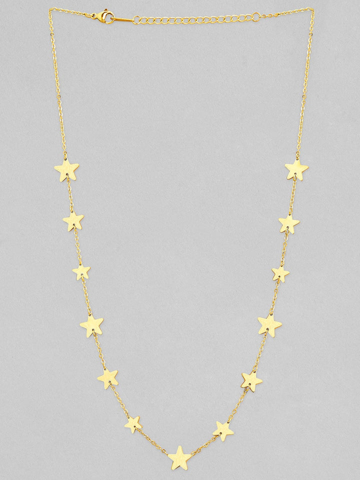 Rubans Voguish 18K Gold Plated Stainless Steel Waterproof Chain With Stars Details. Chain & Necklaces