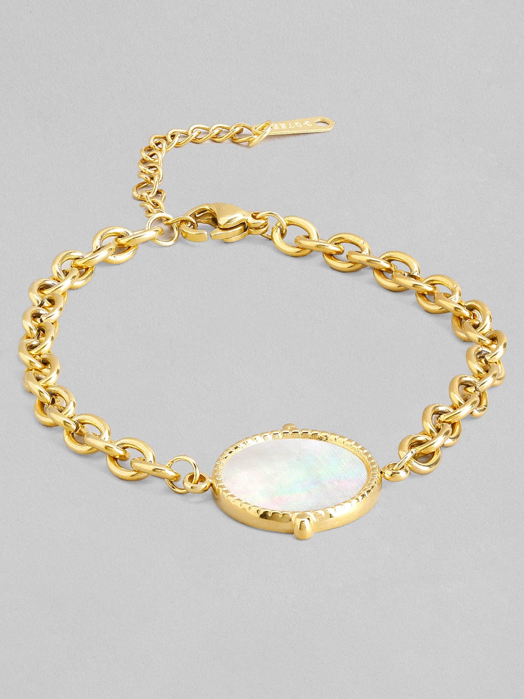 Shop Rubans Voguish 18K Gold Plated Layered Chain With Charms Bracelet  Online at Rubans