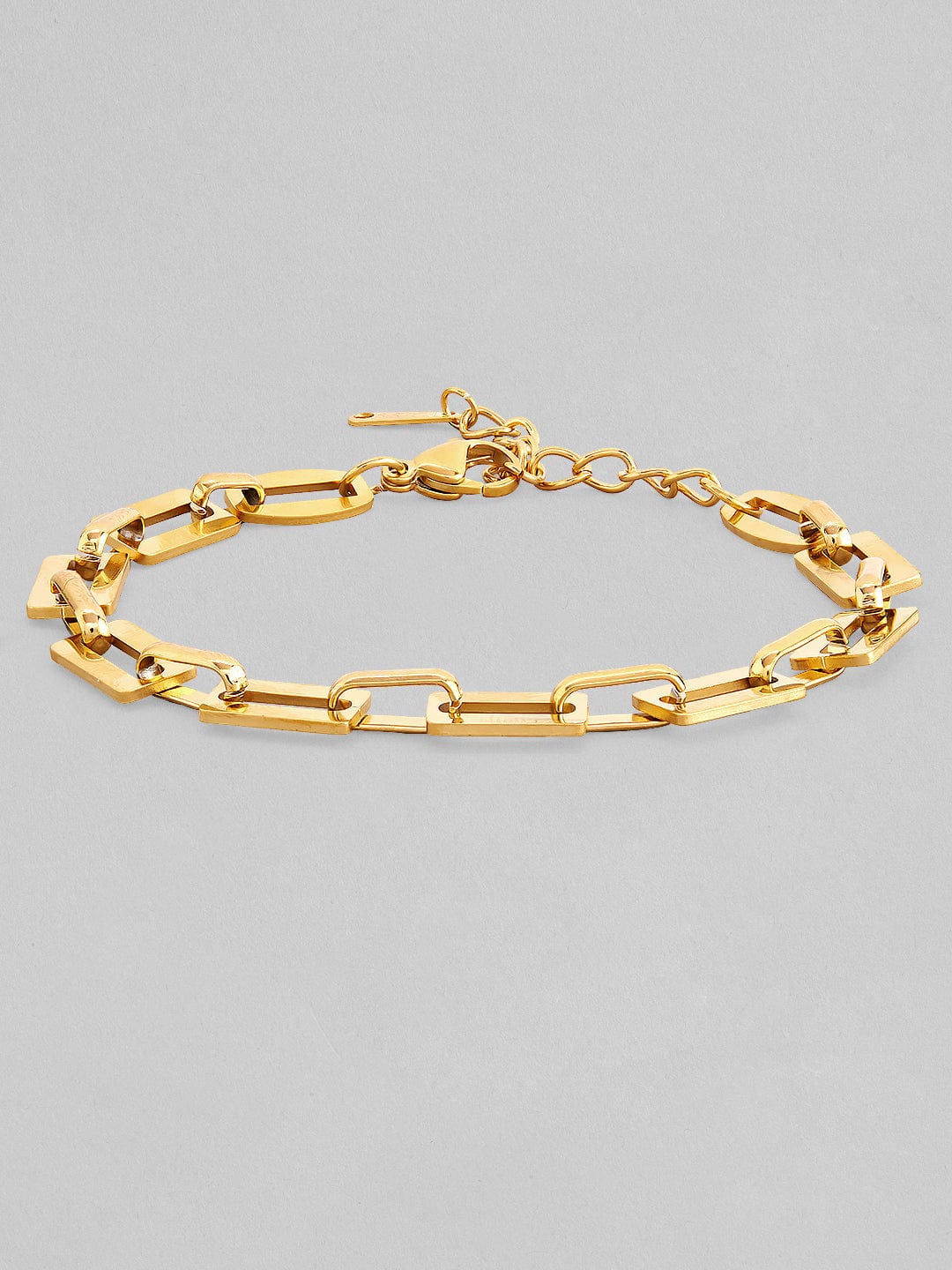 Rubans Voguish 18K Gold Plated Stainless Steel Waterproof Paperclip Chain Style Bracelet. Bracelets