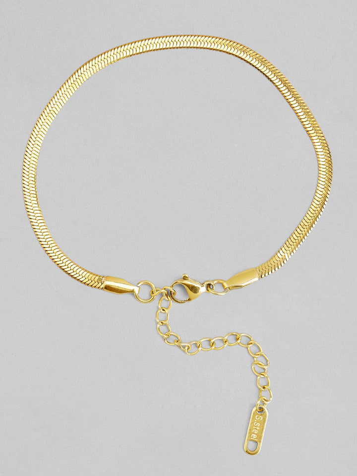 Rubans Voguish 18K Gold Plated Stainless Steel Waterproof Snake Chain Bracelet. Bangles & Bracelets