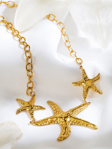 Rubans Voguish 18K Gold-Plated Starfish Design Charm Statement Necklace & Chain Necklace and Chains