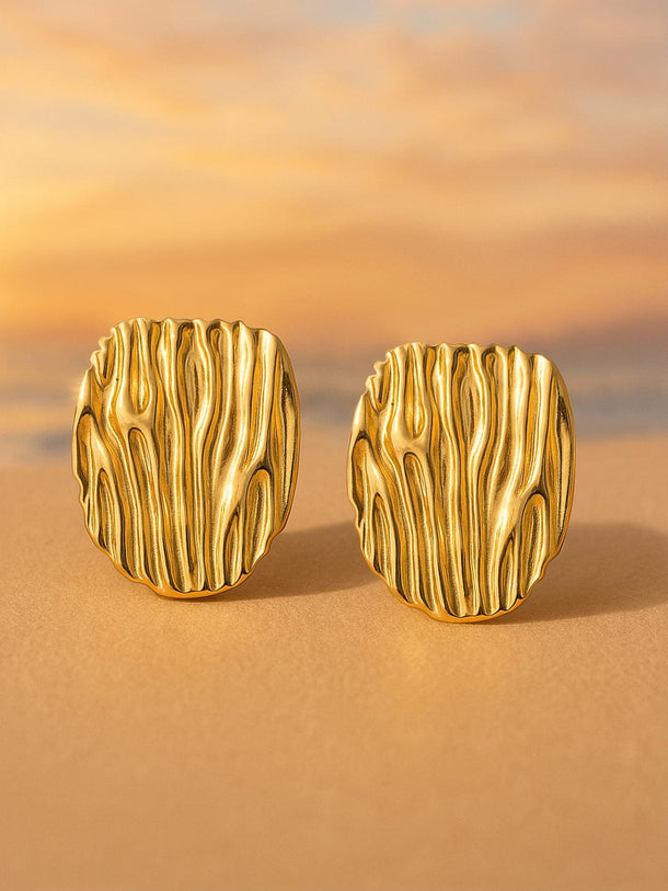 Rubans Voguish 18k Gold Plated Tarnish-Free Waterproof Demi-Fine Circular Studs Earrings