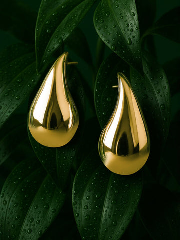 Rubans Voguish 18K Gold Plated Tear Drop Stainless Steel Tarnish-Free Waterproof Earrings Earrings