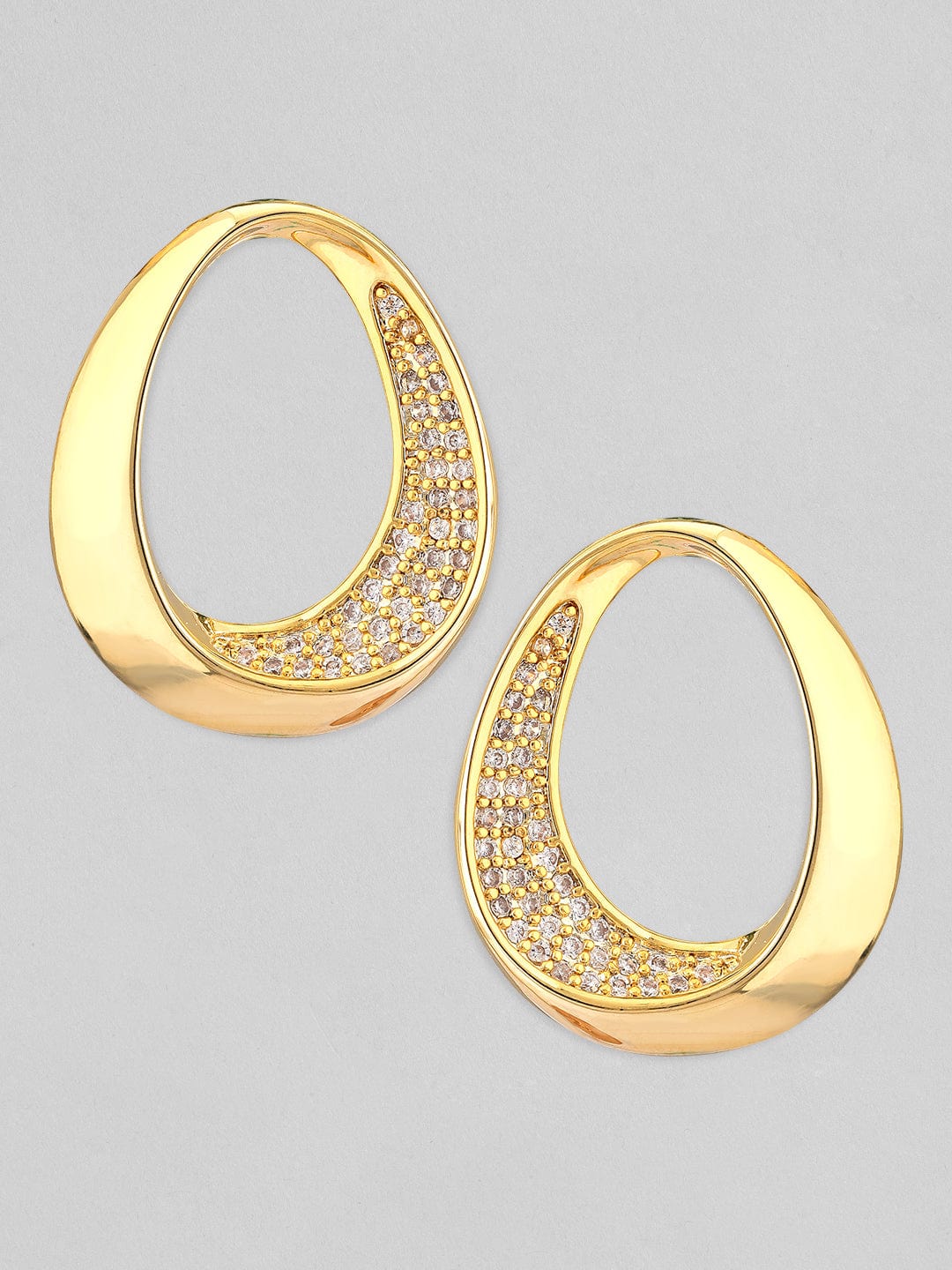 Rubans Voguish 18K Gold Plated Waterproof Stud Zircon Stones In Pave Set Earrings. Earrings