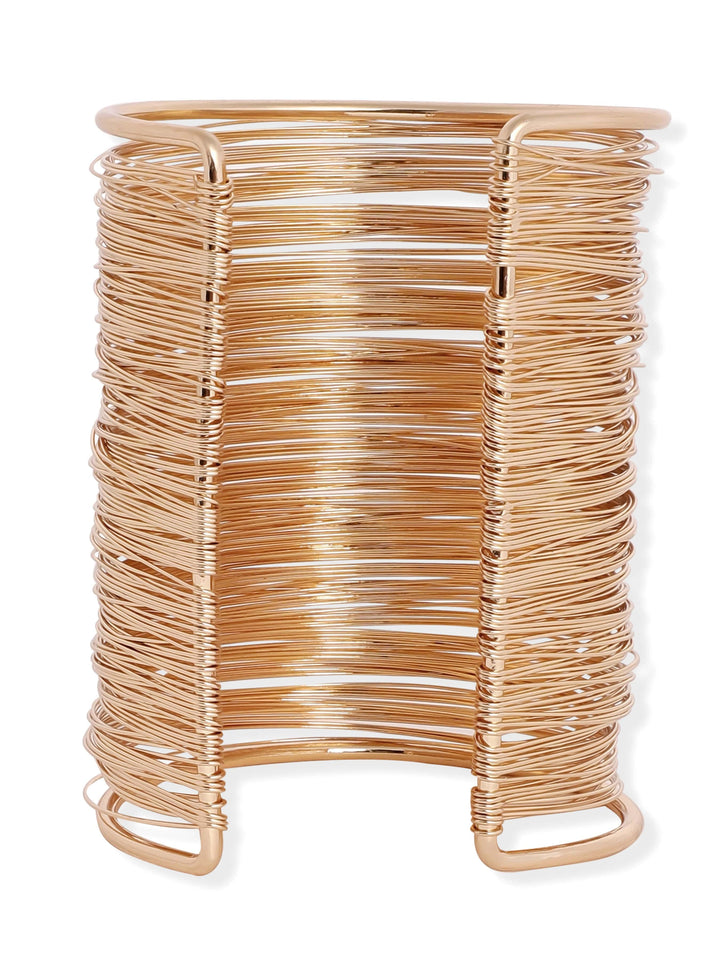 Rubans Voguish 18K Gold-Plated Wire Wrapped Cuff Bracelet Bracelet