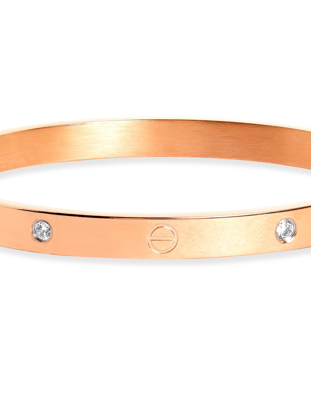 Rubans Voguish 18K Rose Gold-Plated Zirconia Charm Bracelet Stainless Steel, and Water-Resistant Bangles & Bracelets