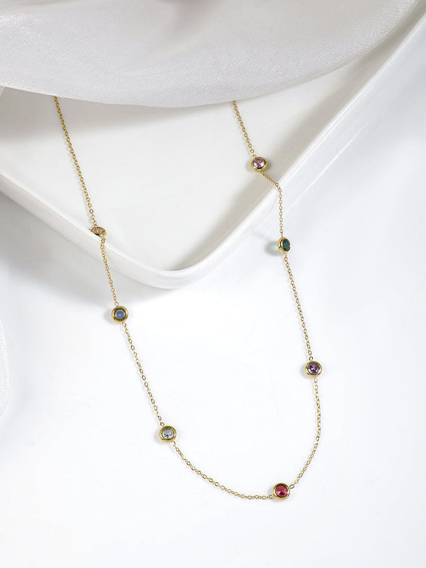 Rubans Voguish 18KT Gold Plated Stainless Steel Waterproop Tarnish Free Demi-Fine Stone Necklace Necklace & Chains