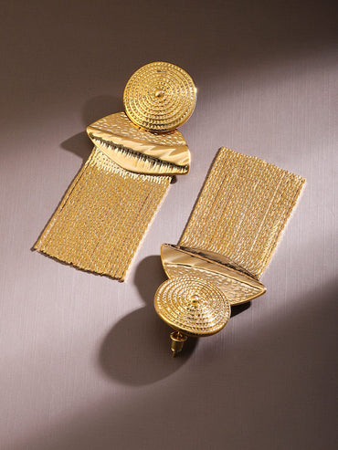 Rubans Voguish 22K Gold-Plated Bold Statement Tassel Drop Earrings Earrings