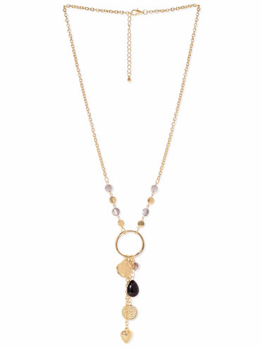 Rubans Voguish 22K Gold plated Charm Beaded contemprory Copper Necklace Necklaces