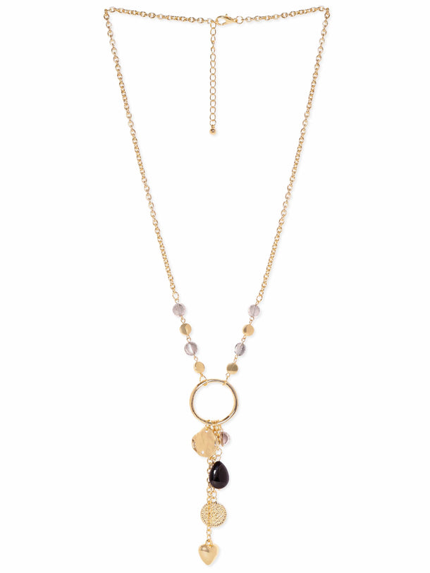 Rubans Voguish 22K Gold plated Charm Beaded contemprory Copper Necklace Necklaces