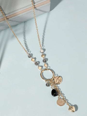 Rubans Voguish 22K Gold plated Charm Beaded contemprory Copper Necklace Necklaces