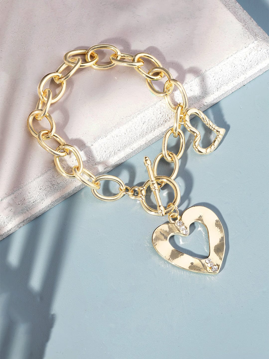 Carlton London Rose Gold Plated Charm Bracelet For Women – Carlton London  Online