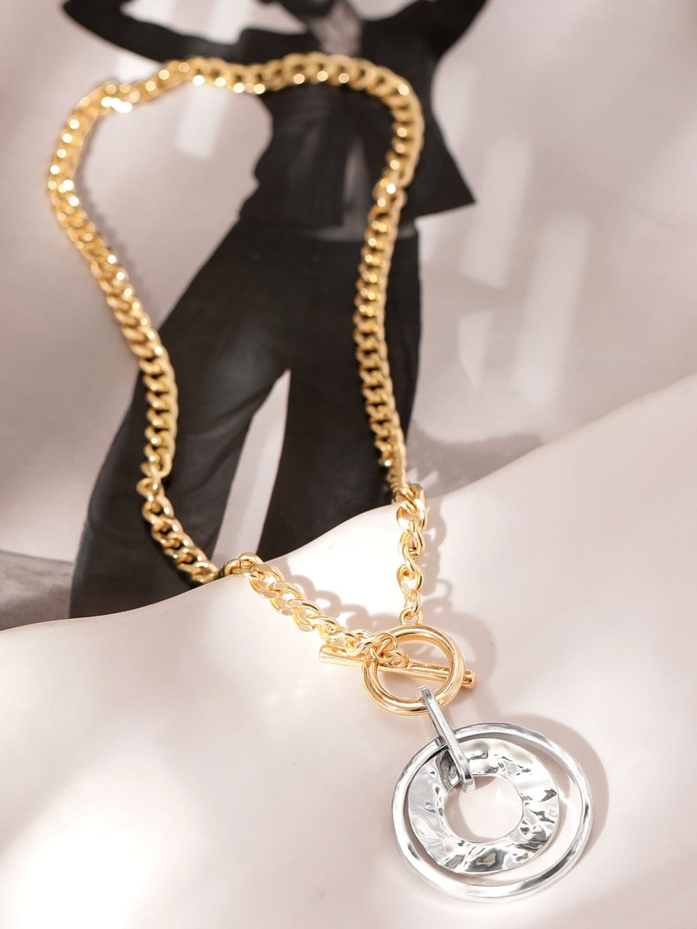 Rubans Voguish 22K Gold Plated Cuban Chain statement Copper Necklace Necklace