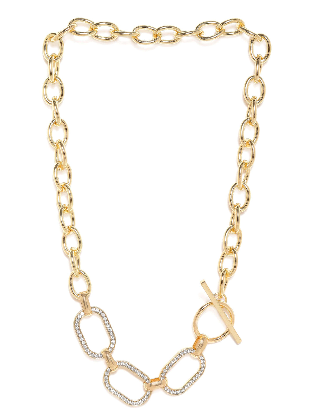 Rubans Voguish 22K Gold plated Link chain Chunky Statement copper necklace Necklace