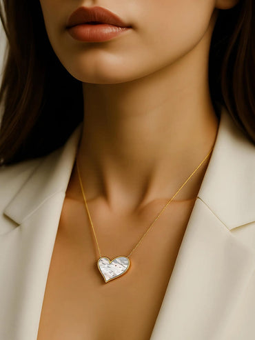 Rubans Voguish 22K Gold plated Stainless Steel Pearl Heart Pendant Tarnish Free  necklace Necklaces, Necklace Sets, Chains & Mangalsutra