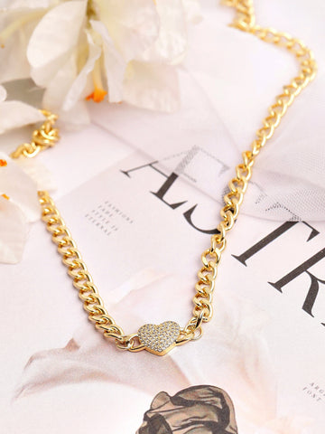Rubans Voguish 24-K Gold-Plated Necklace Stainless Steel Demi -Fine Necklace Necklace and Chains