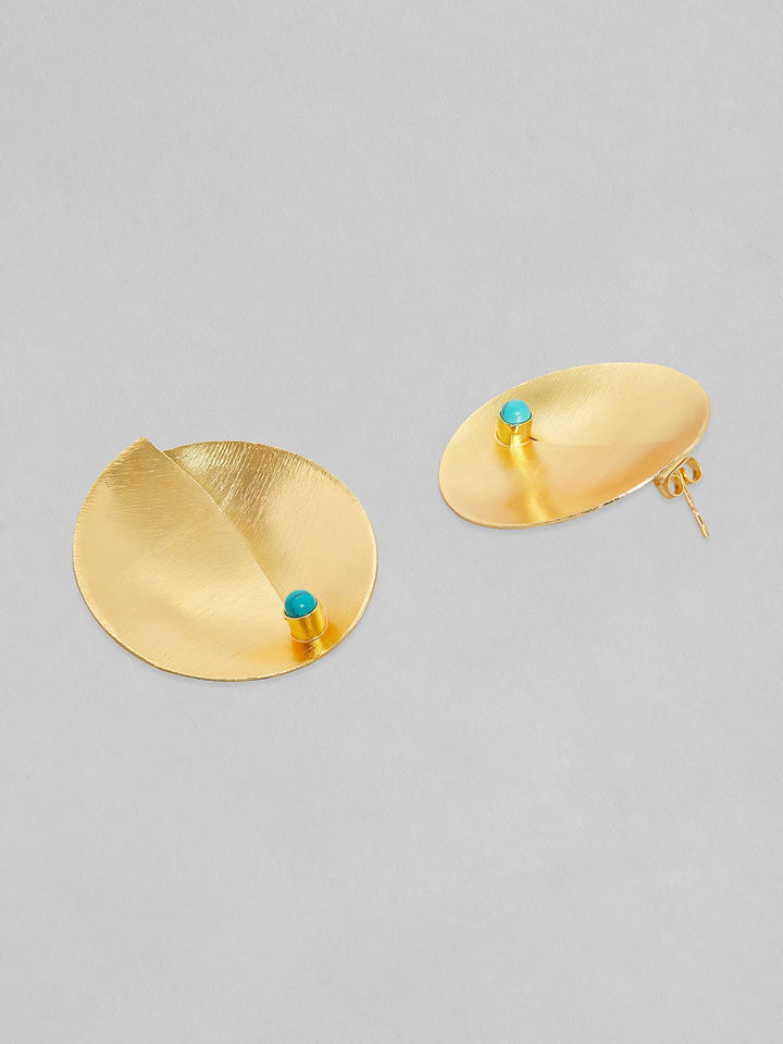 Rubans Voguish 24k Gold Plated  Blue Studs Earrings Earrings