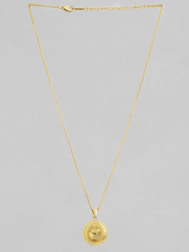 Rubans Voguish 24k Gold-Plated Handcrafted Minimal Chain Necklace Set