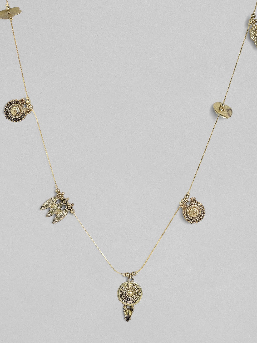 Rubans Voguish Antique Polished Charm Necklace. Chain & Necklaces
