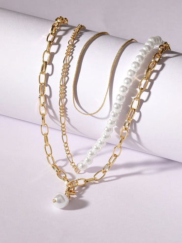 Rubans Voguish Brass Gold-Plated Layered Necklace Chain & Necklaces